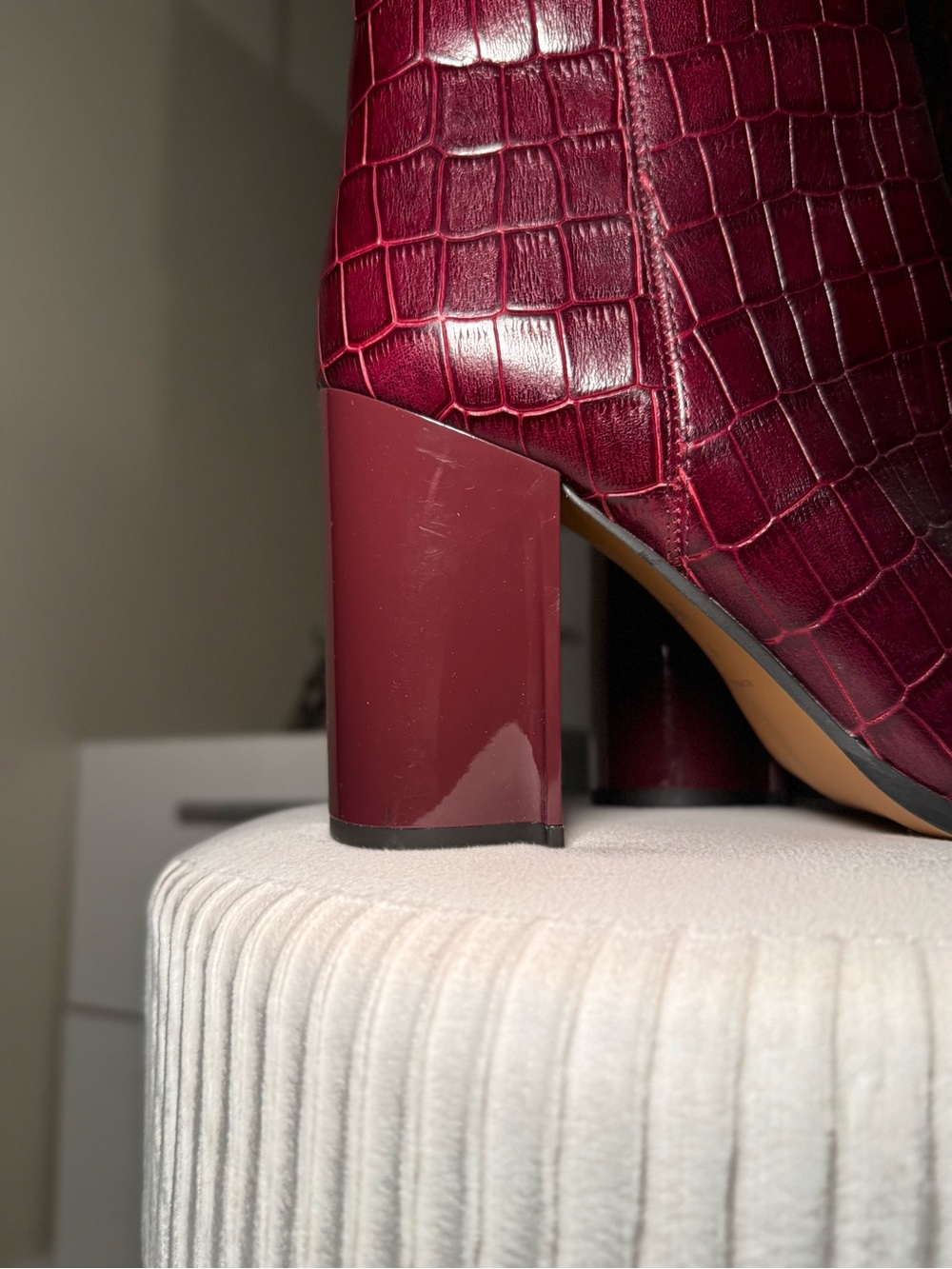 New Coach Brigitte Boot Croc-Embossed
Over-the-Knee Boots in Burgundy size 8 - Picture 9 of 16